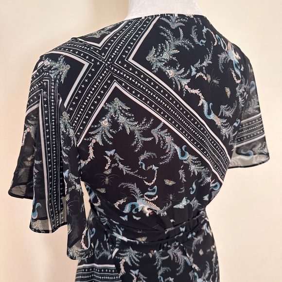 ALLSAINTS Kaiya Assam Print Asymmetrical Wrap Dress - Picture 9 of 12